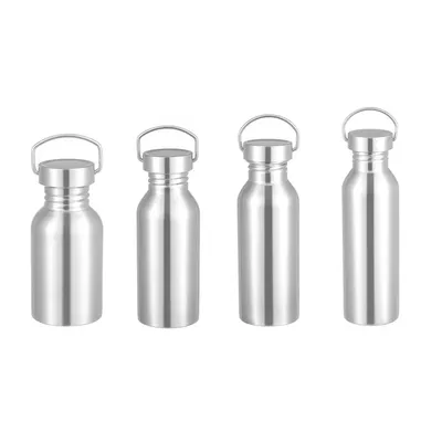 350/500/600/750ML Stainless Steel Bicycle Water Bottle Sports Fitness Single Walled Bottles Vacuum