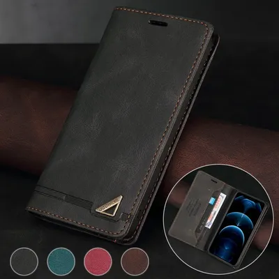 Wallet Anti Theft Brush Flip Leather Case For Samsung Galaxy S25 Ultra S24 Plus S23 S22 S21 S20 FE A15 A16 A35 A36 A53 A55 A56