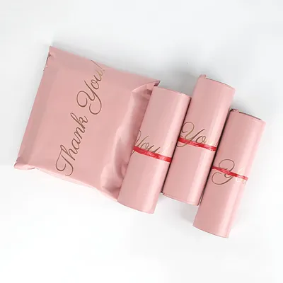 INPLUSTOP Pink Poly Express Mailing Pouch THANK YOU Clothing Opaque Courier Parcel Bag Envelope