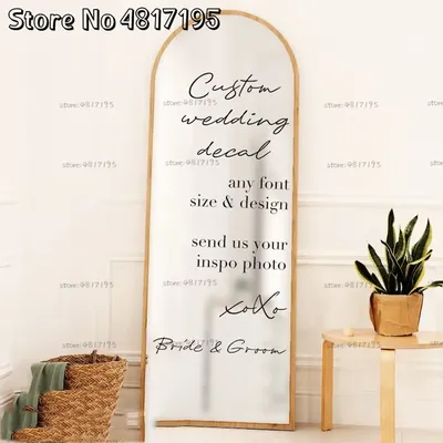 Custom Mirror Wedding Decal Personalized Wedding Sticker XOXO Wedding Mirror Decal Wedding Names And