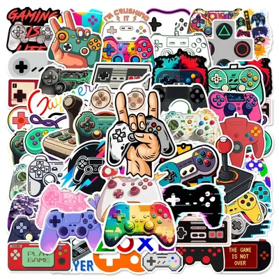 10/25/50pcs Vintage Gamepad Cartoon Stickers Graffiti Gaming for Phone Laptop Guitar Helmet Travel