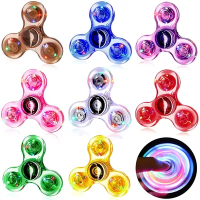 LED Light Up Fidget Spinner Luminous Finger Toy Hand Spinner Stress Reduction and Anxiety Relief