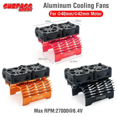 RC Fan Surpsshobby RC Heatsink With Dual Cooling Fan RC Car Accessories for Hobbywing Leopard 4268