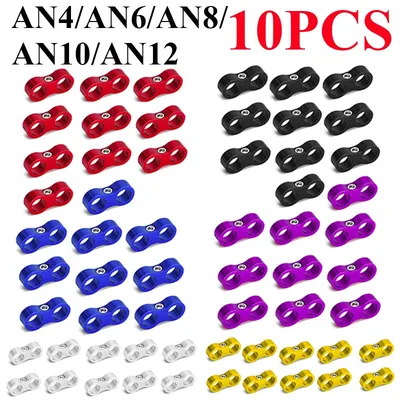 10Pcs Universal Aluminum AN4 AN6 AN8 AN10 AN12 Car Billet Oil Fuel Water Hose Tube Seprator Divider