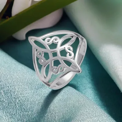 YILUOCD Witch Knot Ring for Women Protection Amulet Quarter Witchcraft Celtics Knot Rings Geometric Supernatural Jewelry Gift