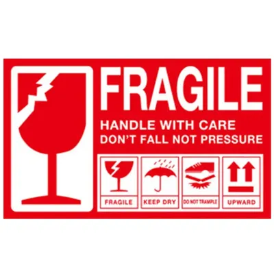 50pcs Big Labels Fragile Stickers 15cm*9cm 10cm*10cm Fragile or Bend Handle with Care Warning