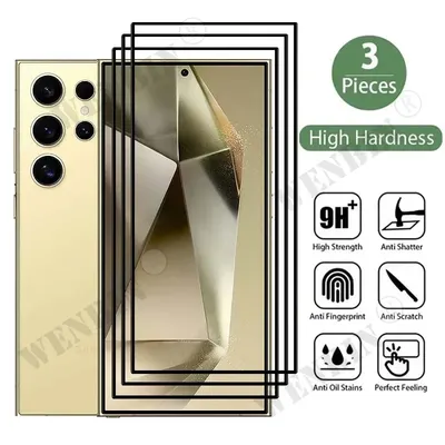 3 Pcs Tempered Glass For Samsung S25 S24 Ultra Plus S23 Ultra Plus FE A26 A36 A15 A16 A56 Screen