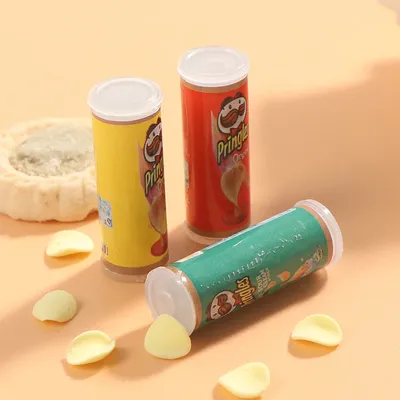 1 set/3 pcs 1:12 Dollhouse Miniature Food Potato Chips BottlesMini Simulation Potato Chips Bottle