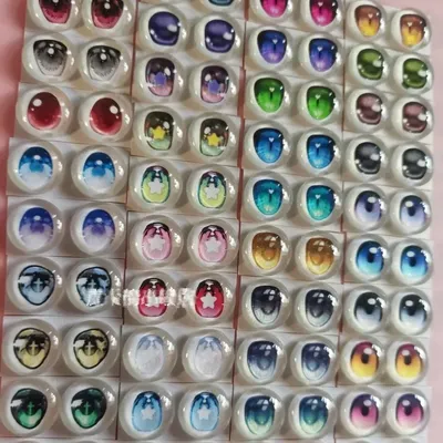 10/12/14/16/18/20mm Doll's Eyes,Random Sending, Anime Eyeball Glass Eye Diy Girl Toys Dress Up Play House Gift Doll Accessories