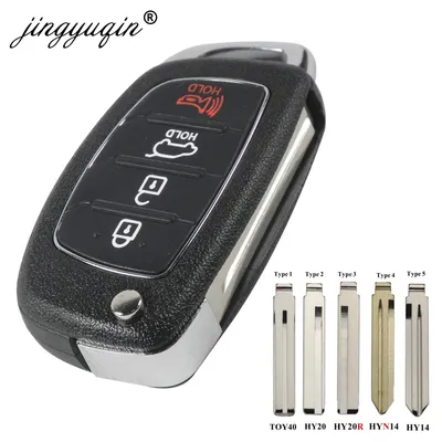 jingyuqin 4 Buttons Flip Folding Remote Key Shell Fob Case For HYUNDAI Mistra Santa Fe Sonata Tucson