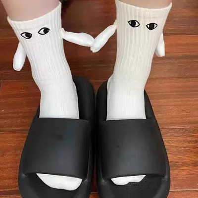 10Pairs Club Celebrity Ins Fashion Funny Creative Magnetic Attraction Hands Black White Cartoon Eyes