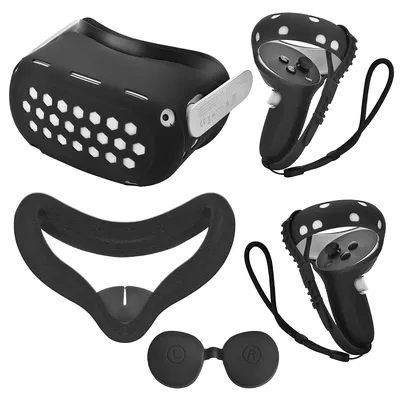 Soft Durable Silicone Protective Cover Kit For Oculus Quest 2 VR Face Cover Controller Grips Headset
