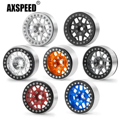 AXSPEED 4Pcs Metal 1.9"/2.2inch Beadlock Wheel Rims 25/35mm for Axial SCX10 Wraith TRX-4 D90 1/10 RC