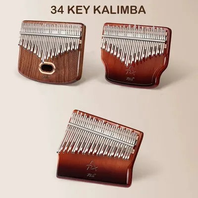 34 Keys Kalimba Thumb Piano Veneer Beech Wood 34 Key Kalimba Finger Piano Musical Instrument with