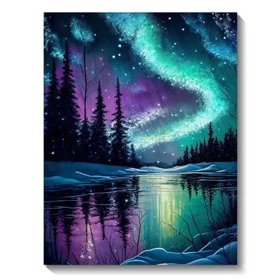 5d Diamond Art Painting Aurora Landscape Mosaic Embroidery Cross Stitch Set Full Round Rhinestone