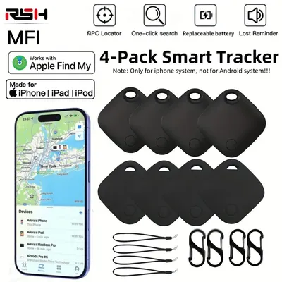 4 Pcs For Apple GPS Smart Air Tag Tracker Bluetooth Smart Tag Locator Pet Car Anti-lost Finder Works
