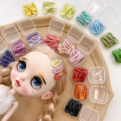 10pcx/box 3cm Colorful Glitter Powder BB Clip ball jointed doll Accessories Children Macaron Color
