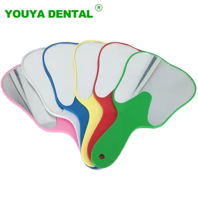 1PC Cute Handle Dental Mirror Unbreakable Mouth Teeth Mirror Plastic Makeup Mirror Tooth Shaped