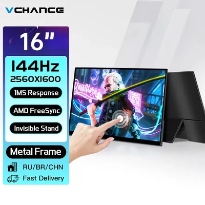 VCHANCE 16 Inch 2.5K 144hz Touch Screen Portable Monitor 2560x1600p 16:10 550nit 100%DCI-P3 Gaming