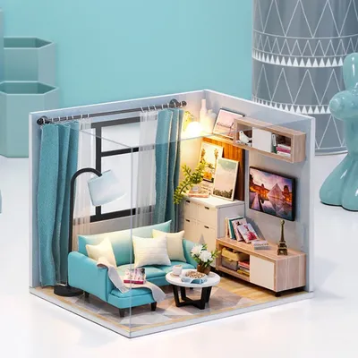 Mini Dollhouse DIY Handmade 3D Puzzle Assembly Building Model Toys Home Bedroom Decoration with Furniture Wooden Crafts Gifts