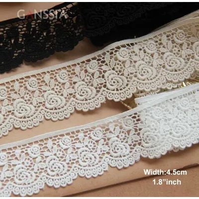Width:4.5cm (1.80") Retrovert Rose Cotton Lace Pure Embroidery Trim Lace Decoration Yarn skirt Curtain(ss-2021)