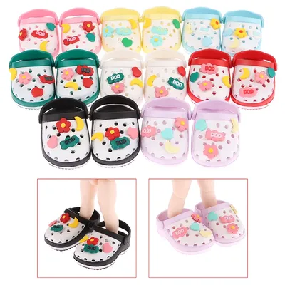 Dolls Shoes Cute Mini Hole Sandals Mixed Color Beach Shoes Doll Accessories Doll Dress Up Toys