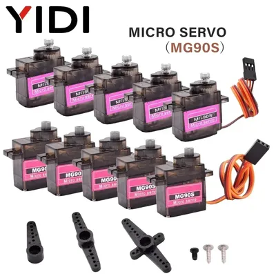 2/4/5/10/20pcs MG90S Micro Servo Motor Metal Gear Analog RC Servomotor 180 360 For Mini Car Airplane