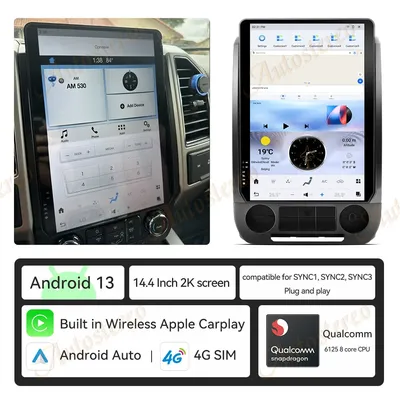 14.4 Inch Android 13.0 8+128GB For Ford F150 2015-2021 Tesla Style Car GPS Navigation Multimedia Player Radio Tape Headunit HD