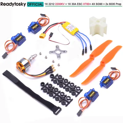 A2212 2212 1400KV 2200KV Brushless Motor 30A ESC SG90 9G Micro Servo 6inch / 8inch Propeller for RC