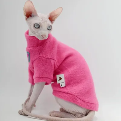 DUOMASUMI Devon Sweater Sphynx Cat Clothes Fashion Kitty Soft and Comfort Winter Hairless Cat Clothes