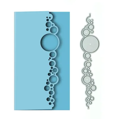 Metal Cutting Die Cut For Postcard Border Circles Bubble Pattern Handmade Envelope Greeting Card