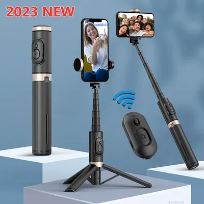 Roreta 2024 NEW Bluetooth Selfie Stick Foldable Wireless Tripod with Bluetooth Shutter Monopod Live