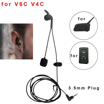 1PC 3.5mm Plug In Ear Headphones Suitable For FBIM V6 V6C V4 V4C Interphone Referee Headset Intercom