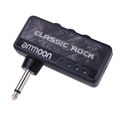 ammoon Electric Guitar Headphone Amplifier Amp 1/4 Inch Plug 3.5mm Headphone Jack & Aux In with