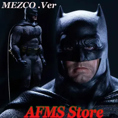 MUFF 1/12 Men Soldier Batman Ben Affleck Sculpt Head Ultra High Details Bat Hero Head Model For 6inch Mezco Action Figure Body