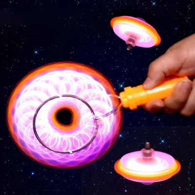 Led Magic Magnetic Orbit Spinning Top Toy Creative Hand Cranked Color Luminous Spinning Toys For