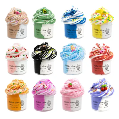 Double Color Slime 70ml Various Squishy Decompression Mud Cotton Clay Funny Stress Reliever Toys