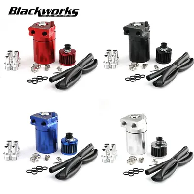 Universal Oil Catch Reservoir Breather Can Tank +Filter Kit Cylinder Aluminum OCC-1020A