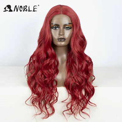 Noble Cosplay Lace Front Wig Synthetic 30 Inch Long Wavy Red Wig 0mbre Blonde Wig Synthetic Lace