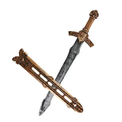 Cosplay Medieval Knight Sword With Scabbard 55cm Plastic Arming Saber Model Vintage Samurai Toy
