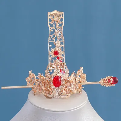 Retro Hair Crown Accessories Ancient Chinese Metal Hair Crown Beauty Supply Hanfu Hair Products Hair