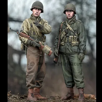 1/35 Scale Resin Figure Model Kit modeling US Infantry 2 Personal Micro Scene Layout Unassembled and