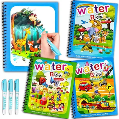 Magical Book Water Drawing Montessori Toys Reusable Coloring Book Magic Water Drawing Book Sensory
