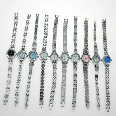 10pcs/Lot. Wholesale Price Bulk Mixed Cute Silver Lady Women Watch Quartz Wristwatches Gift Hot Sale JB2T