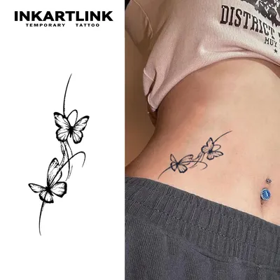 Double Butterfly temporary tattoo stickers, magic tattoos, herbal juice tattoos, lasting 1-2 weeks,