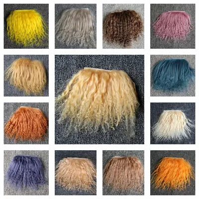 24 Colors Sheepskin Wool Lamb Hair for BJD SD 1/8 Dolls Wigs Top Quality Reborn Doll Pure Mohair