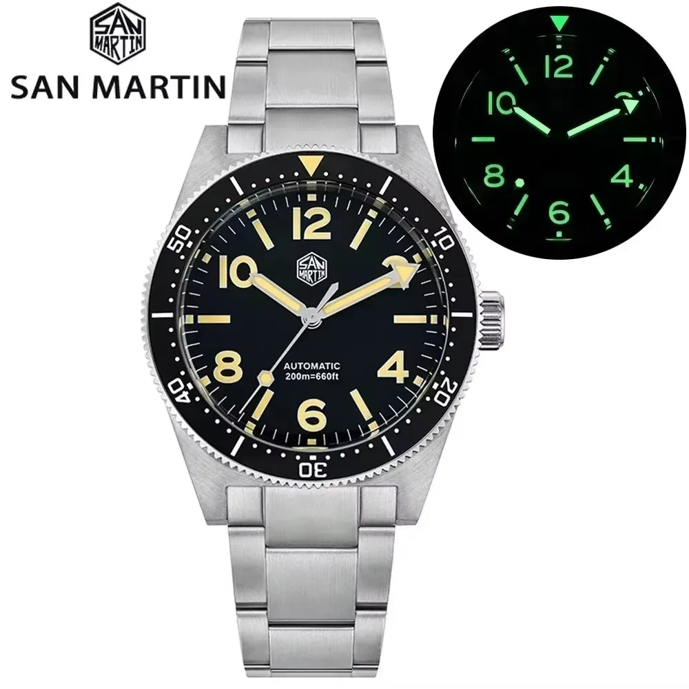 San Martin SN0007 Limited Edition 39mm 62mas Dive Watch 120 Clicks NH38 Automatic Mechanical Movement Watches Waterproof 200m