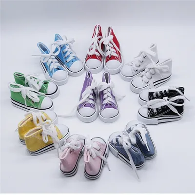 7.5CM Doll Sneakers Assorted Colors Doll Fashion Canvas Shoes for 1/3 1/4 BJD Dolls Toy Hand Made