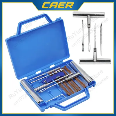 Auto Tire Repair Kit Heavy Duty Tubeless Tire Car Van Motorcycle Puncture Professional Repair Kit