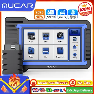 MUCAR VO7S/VO7 Car Diagnostic Tool Bi-Directional ECU Coding Obd2 Scanner Full System Diagnosis 28 Reset AutoAuth for FCA SGW
